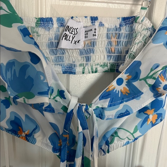 Princess Polly White Mini Dress with Blue Floral Print - Picture 3 of 6